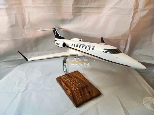 Model of Learjet 45 Singapore Fying College with detailed craftsmanship.